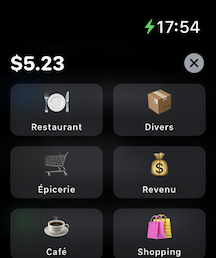 Ajout Dépense Watch